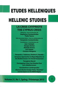 εξώφυλλο Etudes Helleniques - Hellenic Studies: La crise Cypriote / The Cyprus crisis